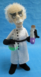 Mad Scientist knitted toy
